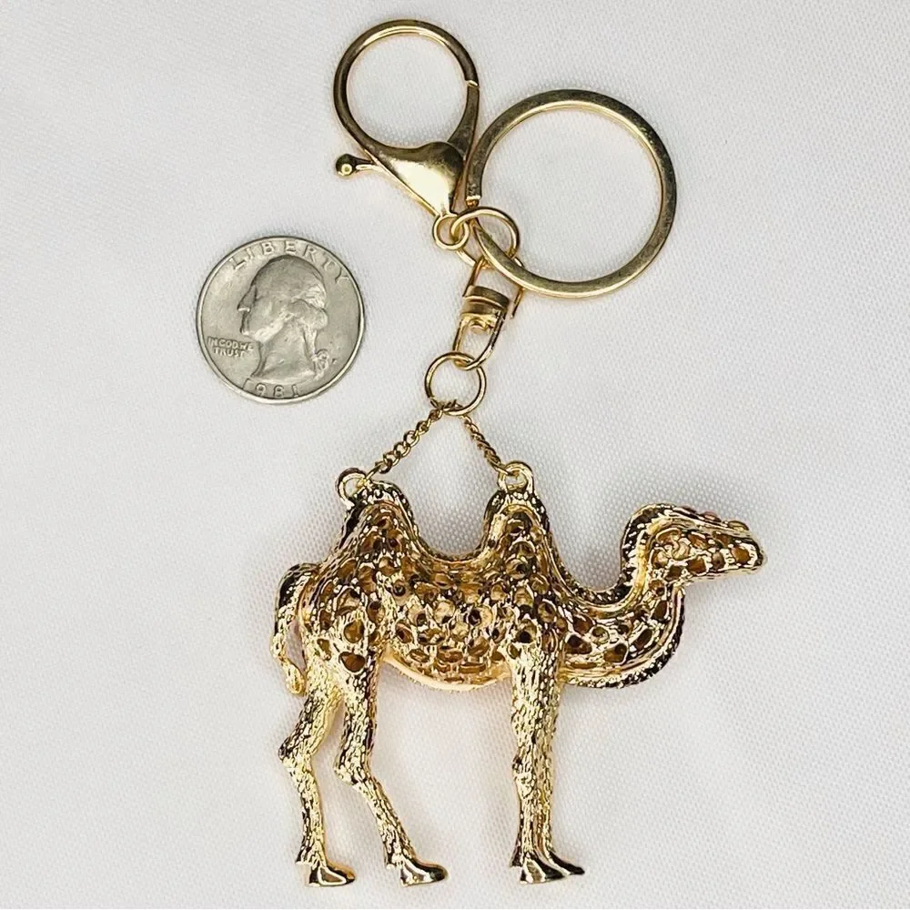 Camel Keychain Charm, Pink